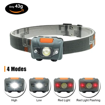 

Wasafire Mini XPE Q5 3 LEDs Head Lamp 4 Modes White Red Light Head Torch Waterproof Headlight For Outdoor Camping Hunting