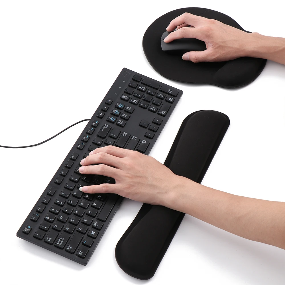 Губчатая клавиатура с эффектом памяти, подставки для запястья, игровые Противоскользящие коврики для мыши, набор, поддержка рук, офисные принадлежности, аксессуары для компьютера, ноутбука