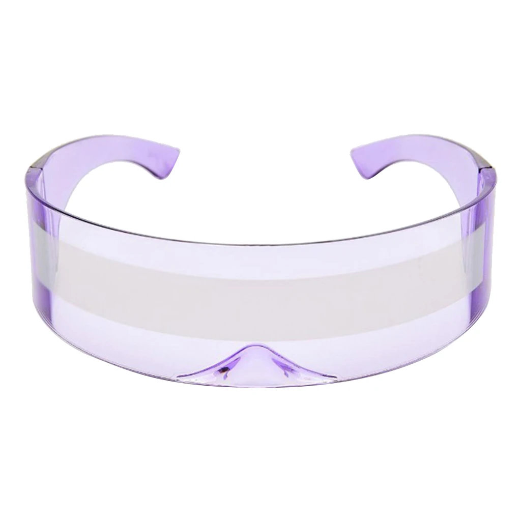 Futuristic Narrow Cyclops Sunglasses Robot Space Costume Glasses Futuristic Color Mirrored Lens Eyewear