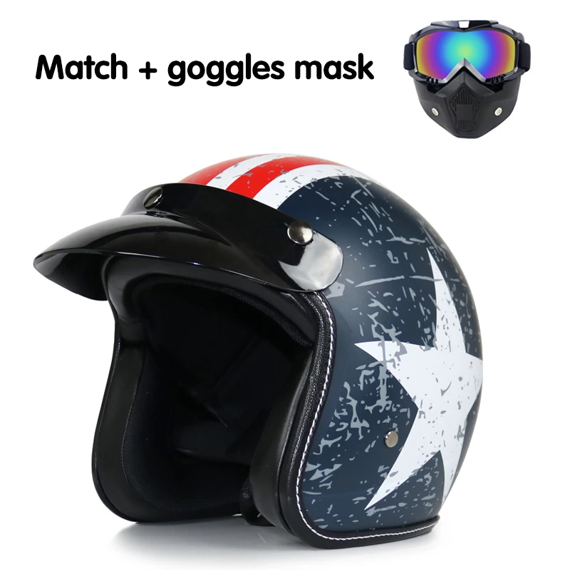 Мото rcycle шлем для мужчин и женщин cascos классический ретро 3/4 открытый шлем capacete половина шлем cascos para moto - Цвет: b1