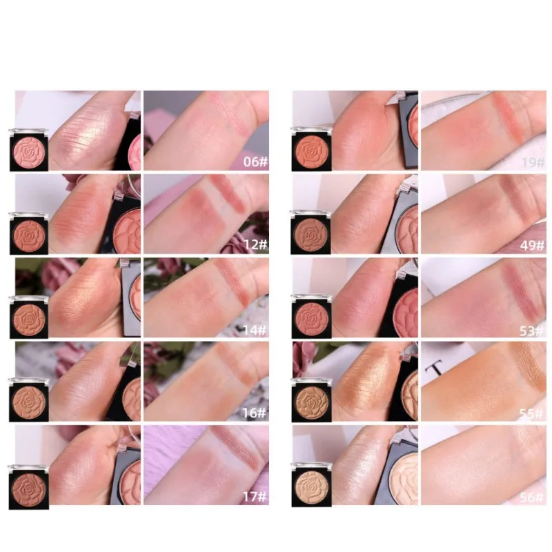 Розовые Румяна для лица румяна пудра макияж жемчужный пигмент Cosmestics