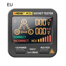 Universal Multifunctional Socket Tester LCD Digital Display Outlet Rcd Gfci Test & Bside Voltage Detector EU Plug for Home