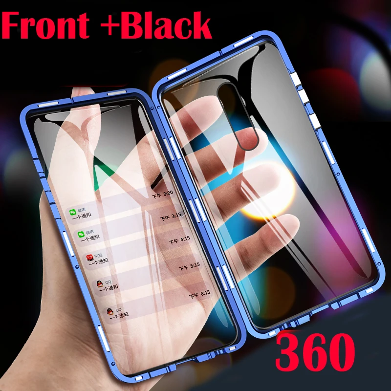 

Double Side 360 Degree Magnetic Adsorption Glass Case For Xiaomi Redmi Note 7 K20 8 Pro Phone Case Cover