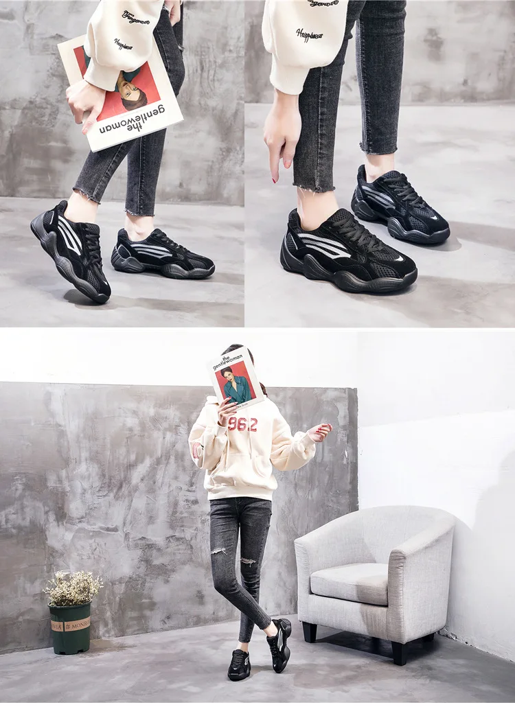 primavera y verano nuevo красный Harajuku moda cómoda salvaje Повседневный транспарантный malla Zapatos mujer