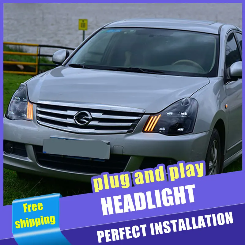 Preise 2PCS Auto Stil LED scheinwerfer für Nissan Sentra 06 19 für Sentra kopf lampe LED DRL Objektiv Doppel strahl H7 HID Xenon bi xenon objektiv