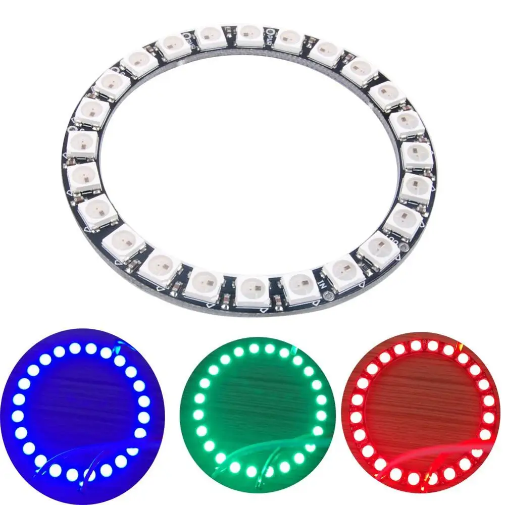 24 X WS2812 WS2812B 5050 RGB светодиодный фонарь-кольцо 24 бит для Arduino Raspberry Pi jk1743