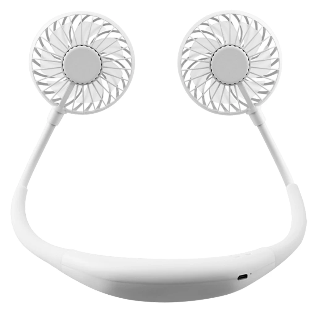 

Aromatherapy Lighting Detachable Neck Cooler Hand Free Neckband Fan Outdoor Student Summer USB Rechargeable Dual Fan