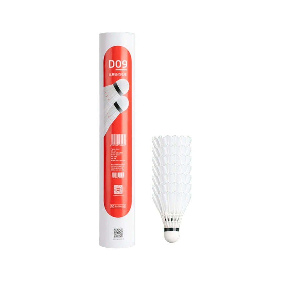 12 PCS Original Xiaomi Dooot D09 White Full Circle Duck Feather Badminton