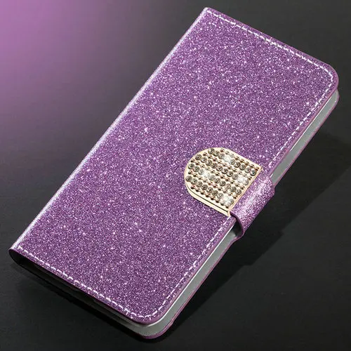 Purple with diamond Кожаный откидной Чехол-книжка для samsung Galaxy A10 A20 A30 A40 A50 A10e A20e A60 A90 M20 M10 чехол для кошелька фото сумки ручной работы - Цвет: Purple with diamond
