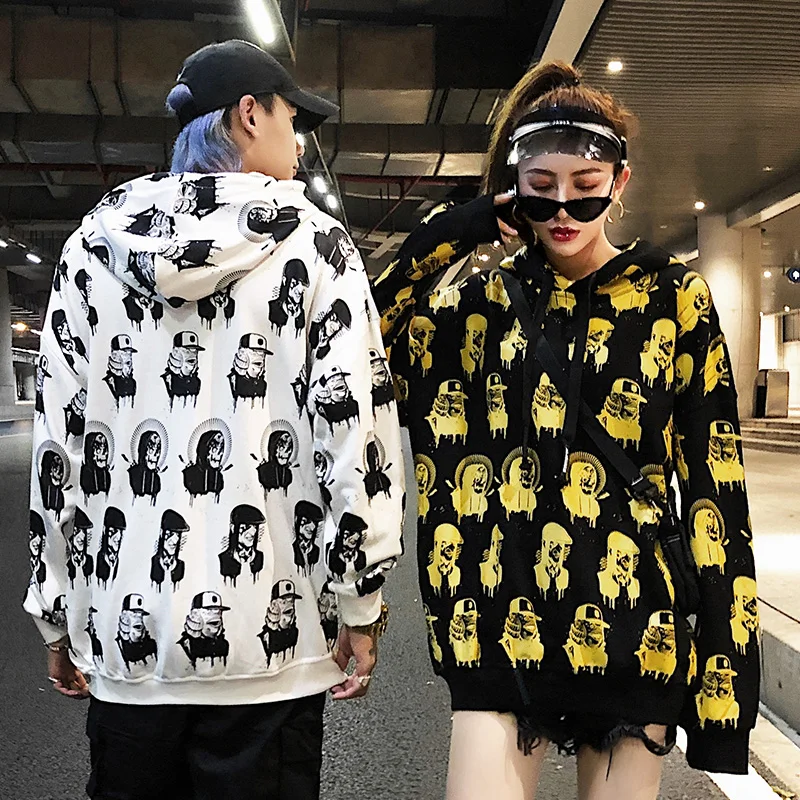 Aolamegs толстовки для мужчин хип-хоп принт Мужской пуловер Harajuku Drawstring толстовка с капюшоном для влюбленных Повседневная универсальная уличная осенняя одежда