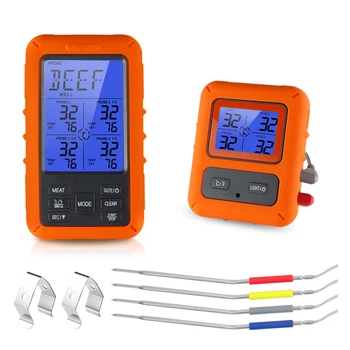 

Digital Thermometer Timer Wireless Digital Backlight Food Meat Temperature Meter Gauge with Probe Kitchen IPX7 Cooking BBQ Tools