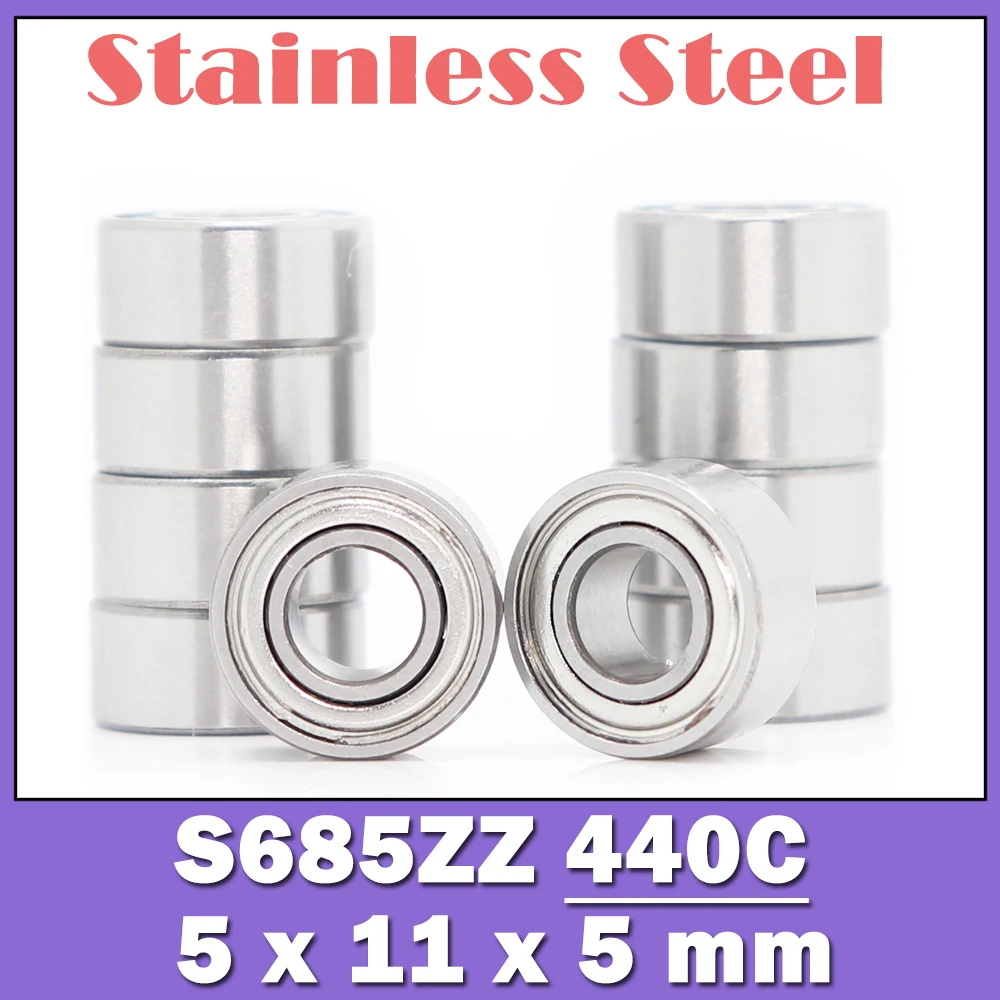 S685ZZ Bearing 5*11*5 mm ( 10 PCS ) 440C Roller Stainless Steel S685Z S685 Z ZZ Ball Bearings | Спорт и развлечения
