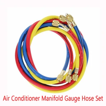 

Dragonpad Air Conditioner Manifold Gauge Hose Set 5FT Hose AC Refrigeration Car Accessories Air Conditioner Manifold Gauge