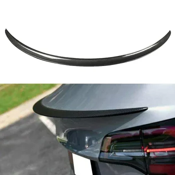 

Rear Carbon Fiber Tail Wing Rear Spoiler Trunk Cover Trim for Tesla Model 3 2017-2019