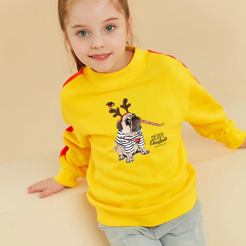 NEW Christmas Dog Patches Iron on DIY Heat Transfer Vinyl Stripes on Kids Hooded Clothes Patch Decoration DIY Applique