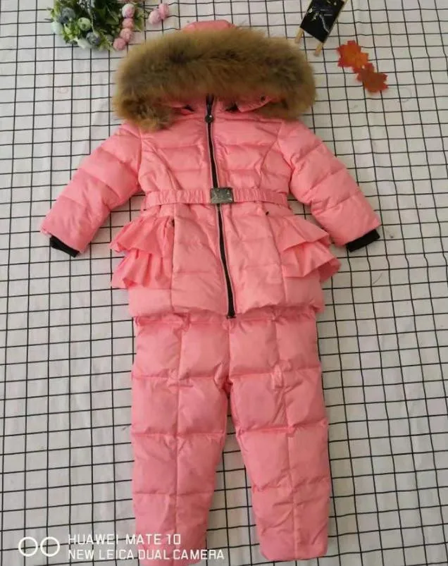Новая зимняя теплая пуховая куртка с капюшоном для девочек детская зимняя одежда, пальто парка с воротником из натурального меха, пуховик Modis, Y1757