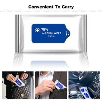 

10 Pumps/Bag Car paper holder Wet Paper Towel Skin Cleaning Care Wipes Portable Hand Towel Disposable Wash Sterilization Wipes