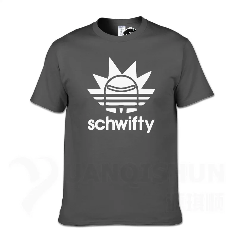 Брендовая футболка Рик и Морти, футболка с принтом аниме schwifty, 31 цвет, высокое качество, мужские хлопковые футболки с круглым вырезом и коротким рукавом - Color: Charcoal gray 1