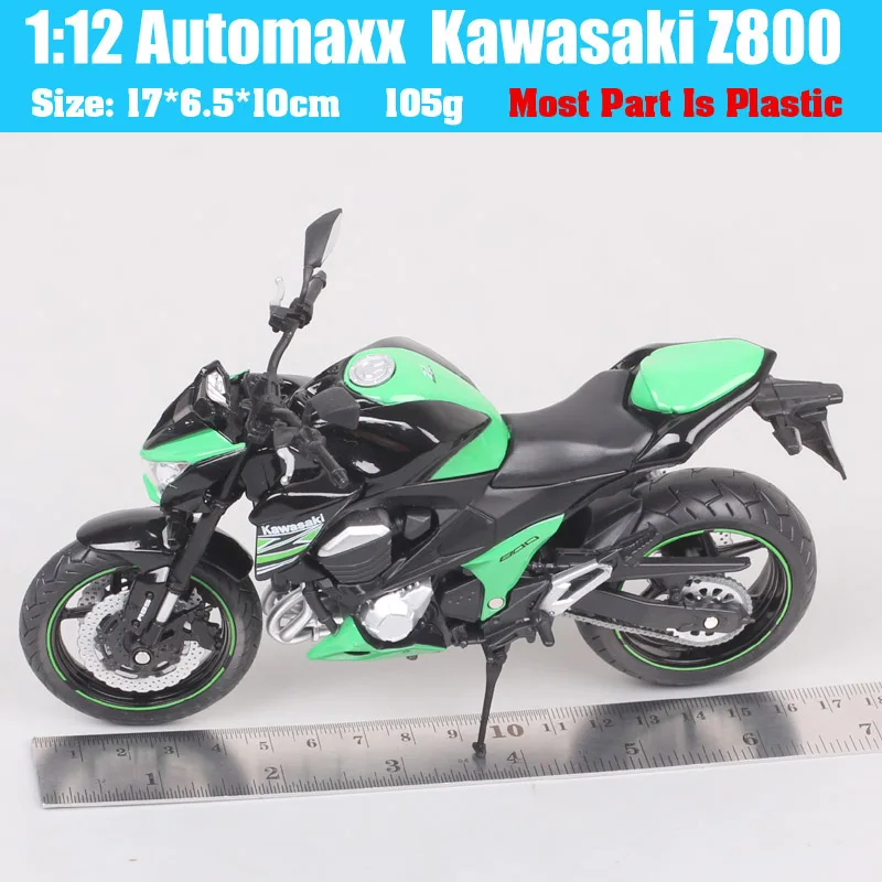1:12 Scale Diecast Motorcycle Model Toys Kawasaki Z800 Sport Bike Replica