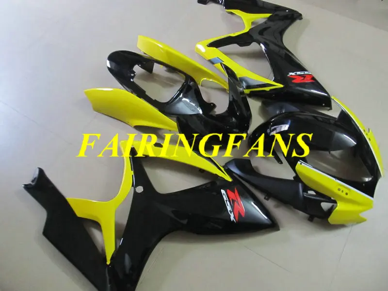 Литья под давлением обтекателя тела для GSXR600 750 K6 06 07 R 600 GSXR750 2006 2007 желто-черные Обтекатели Кузов+ подарки SC48
