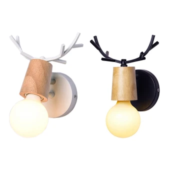 

Top-2 Pcs Loft Antique Iron Simple Antlers Wall Lamp American Country Retro Restaurant Bar Corridor Aisle Wall Wall Lamp, Black