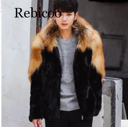 

Новинка мужские пальто из искусственного меха S/6Xl с капюшоном в стиле пэчворк зимняя Осенняя теплая меховая верхняя одежда в стиле пэчворк Мужская Меховая одежда