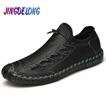 

2020 New Men Casual Shoes Autumn & Winter Loafers Men Shoes Quality Split Leather Wedding Dress Shoe Men Fashion All Mens Shoes