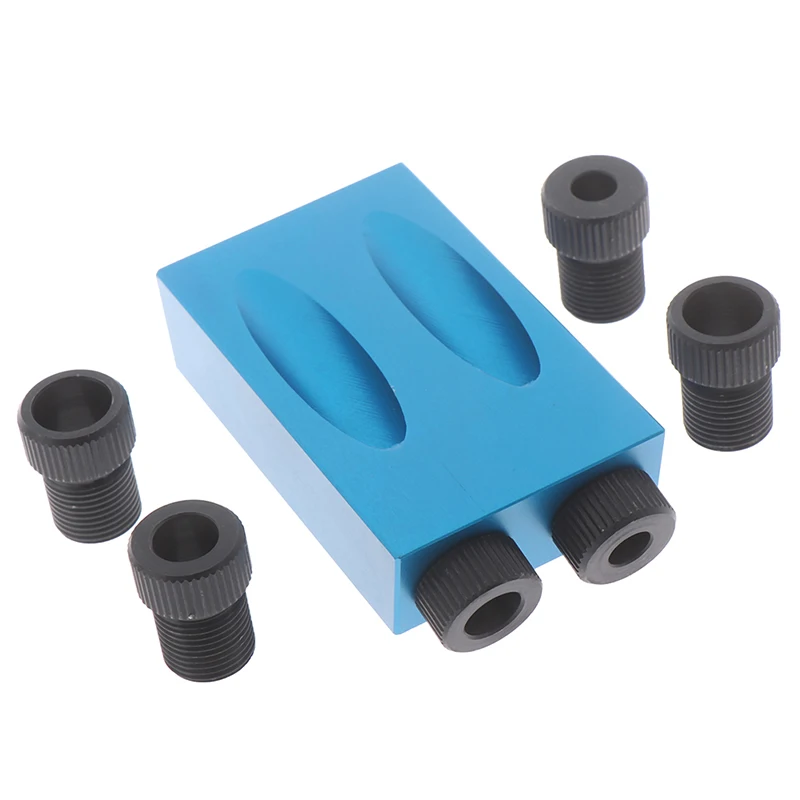 

Woodworking Pocket Hole Jig Kit 15 Angle 6/8/10mm Adapter Drill Guide Woodworking Set Tool