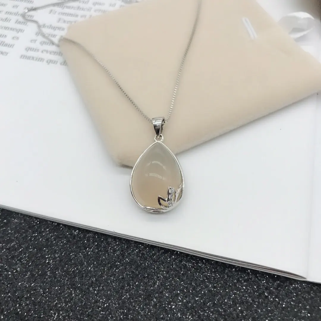 

Изысканные настоящие подвесные серебряные ожерелья с искусственными цветами, цепочка из халцедона и змеи, хорошо изготовленный подарок дл...