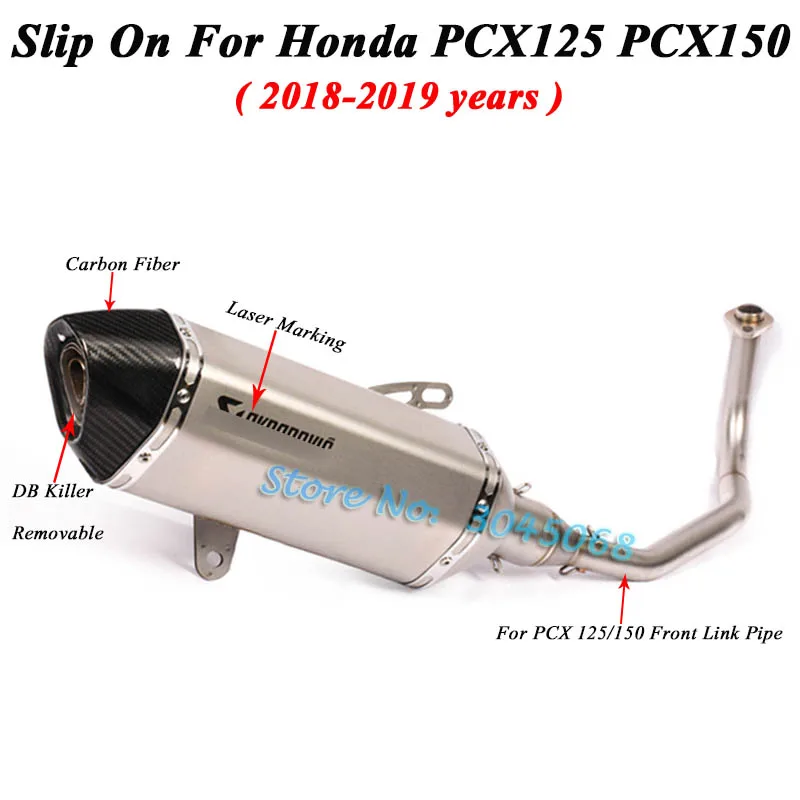 Полная система для Honda PCX 125 PCX 150- выхлопная труба мотоцикла Модифицированная Передняя труба глушителя дБ убийца слипоны - Цвет: Белый