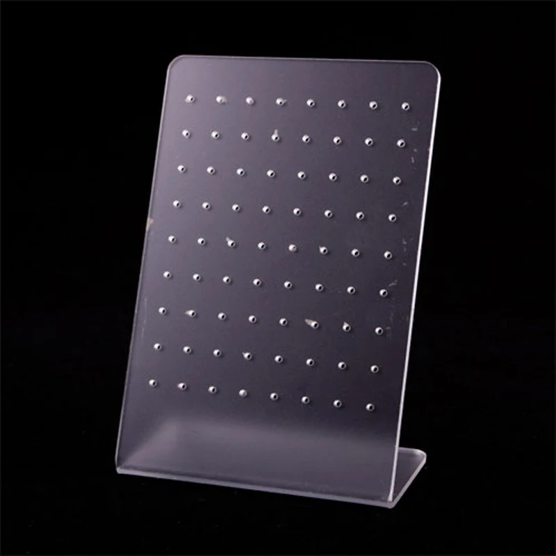 72 Holes Showcase Rack Jewelry Plastic Earring Board Holder Ear Studs