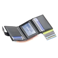 New RFID Blocking Protection Men Wallet ID Credit Card Holder Leather Metal Aluminum Business Bank Cardholder Purse 5