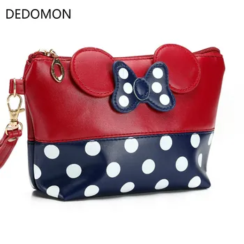 

Travel Cosmetic Bag Cartoon Bow Makeup Case Women Zipper Hand Holding Make Up Handbag Organizer Storage Pouch Toiletry Wash Bags