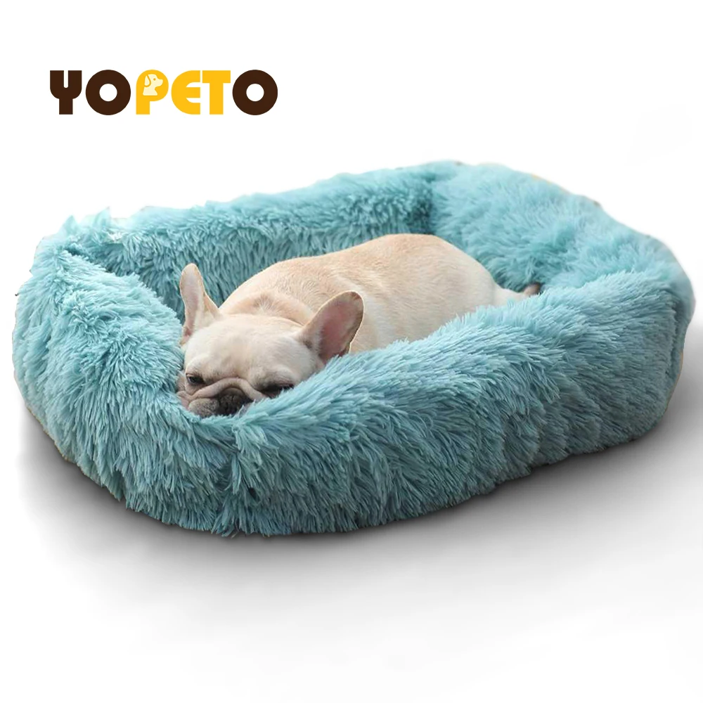 Cama para mascota cálida para invierno, caseta cuadrada para perro y gato, saco de dormir cálido, cojín largo de felpa para cachorro, esterilla portátil para gatos de 46/50/60cm