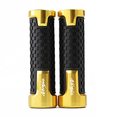 gold 7/8 ''22 мм рукоятки для мотоциклов Мотоцикл Руль концы для Kawasaki NINJA 300 400 NINJA250 750 650 Z300 с логотипом Ninja - Цвет: gold