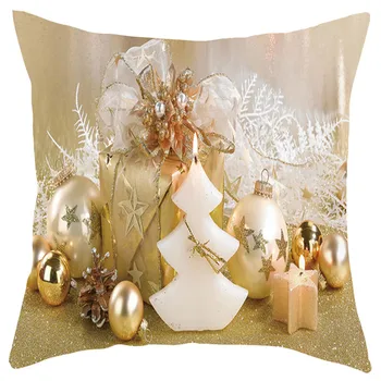 

G#Merry Christmas Short Plush Pillowcase Sofa Pad Set Home Decoration 18x18 Inch dropshipping housse coussin noel gnome#23