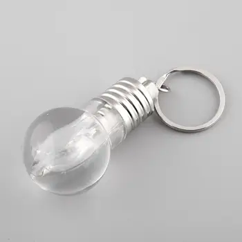 

Lamp Silver Flash Xmas Mini Keychain Lights Bulb LED Bright Key Chain Creative Gift Cute Colorful Design Keyring Torch Clear