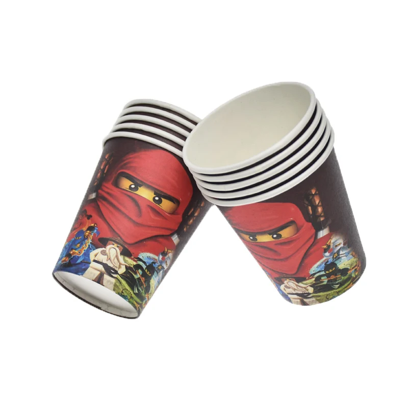 10pcs Ninja Детские бумажные стаканчики для маффинов, одноразовая посуда с Минни Маус, рождественские подарки, товары для дня рождения, свадебные украшения - Цвет: 10pcs Ninja