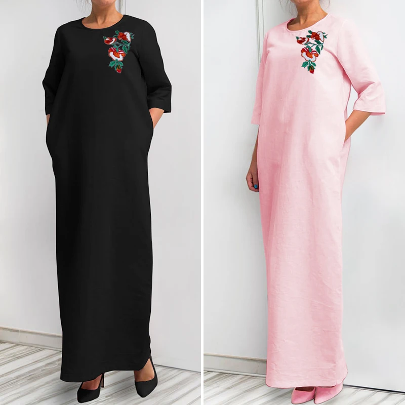 Богемное летнее платье женское винтажное длинное платье макси с принтом VONDA вечернее летнее платье повседневное 3/4 рукав Vestido Плюс размер S-5XL