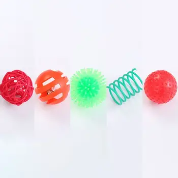 

10Pcs/set Teaser Cat Toy Red Interactive Assorted Ball Mice Spring Toys For Kitten exercise Toys Katten Speelgoed Jouet Chat/