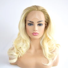 Фэнтези красота Омбре коричневый до блонд ручная вязка короткий Боб волна термостойкие волокна волос Синтетические Кружева передние парики для женщин