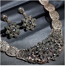 Этнические серьги в турецком стиле и ожерелье и кольцо Ювелирные наборы античное золото цвет Смола ювелирные изделия полые цветочные женские серьги принцессы крючки