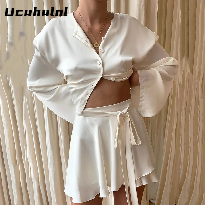 wrapping skirt and blouse