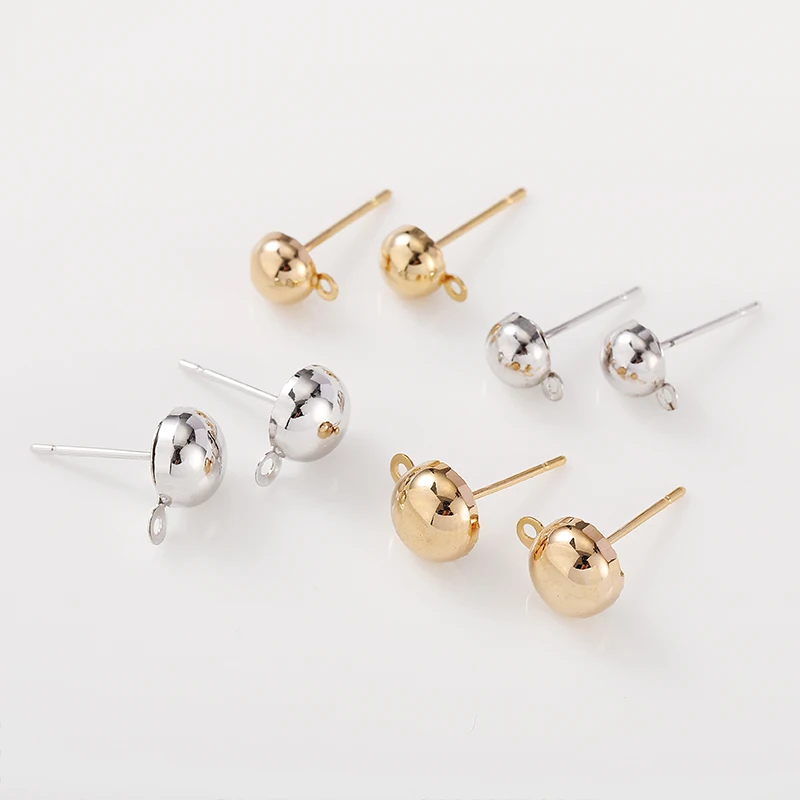 Wood Earrings Studs,Diy Jewelry Accessories Craft Supplies Earrings Post 10pcs Semicircle Wood Earrings Ear Wire