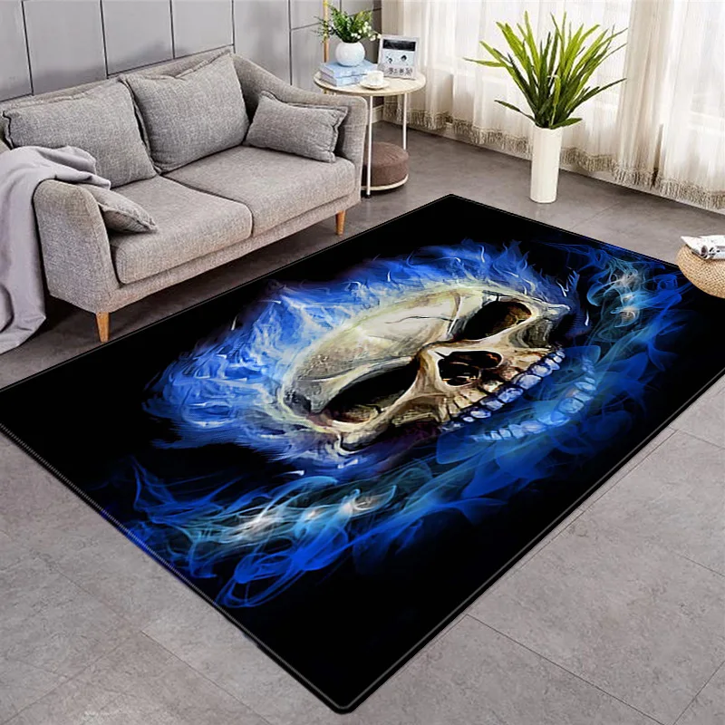 New Nordic 3D Skulls Mats/Carpet Halloween Party Decor Area Rugs Soft Flannel Memory Foam Large Carpets for Living Room Bedroom