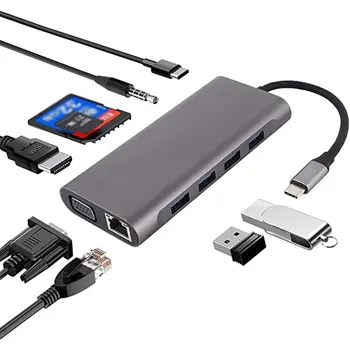 

11-In-1 Usb Type-C Hub For Macbook With Ethernet High-Speed Transmission 4K Hd Mini Pd Multi-Function Type-C Hub