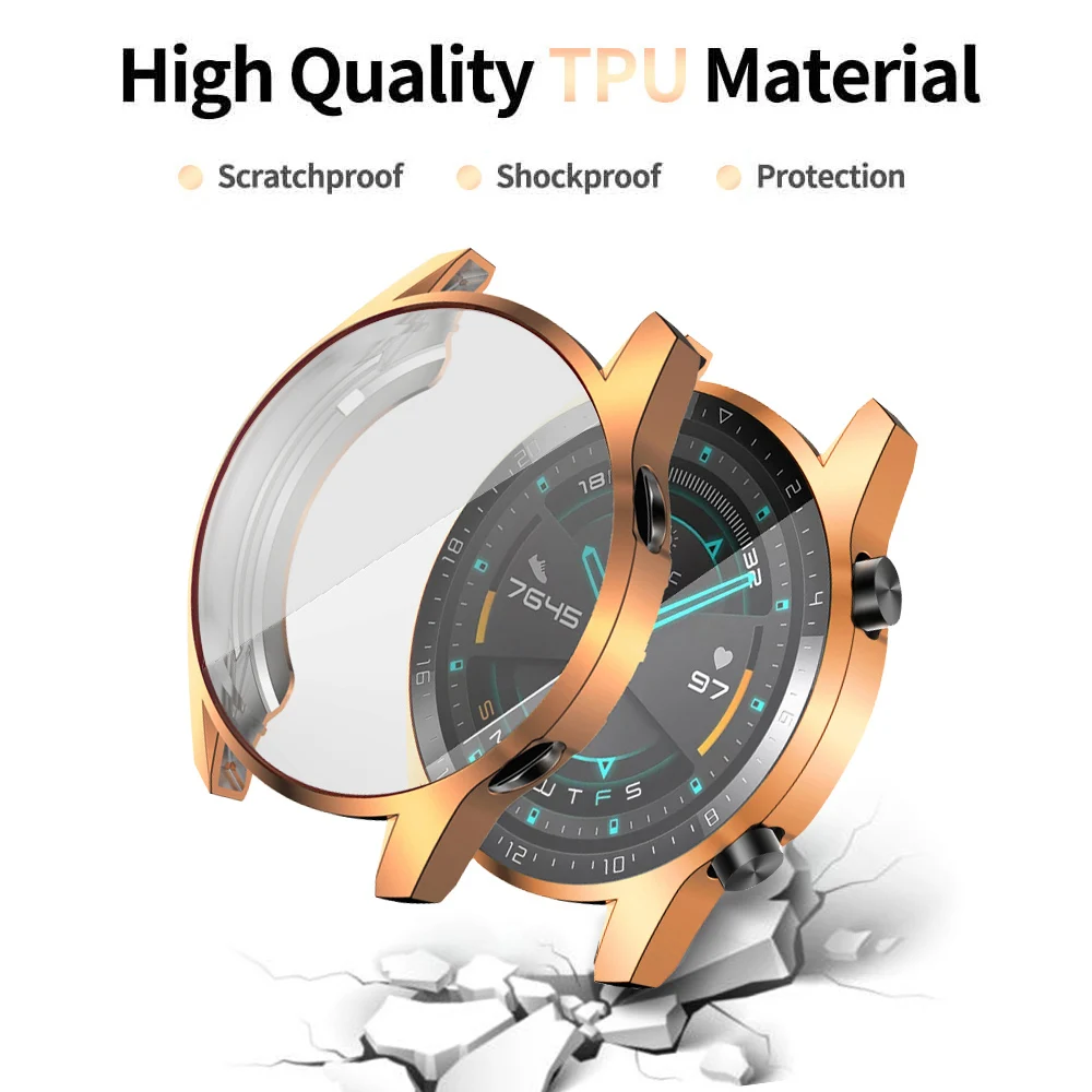 Легкий мягкий чехол для huawei Watch GT 2, 46 мм, GT2, защита экрана, ТПУ, оболочка, тонкий бампер, аксессуары