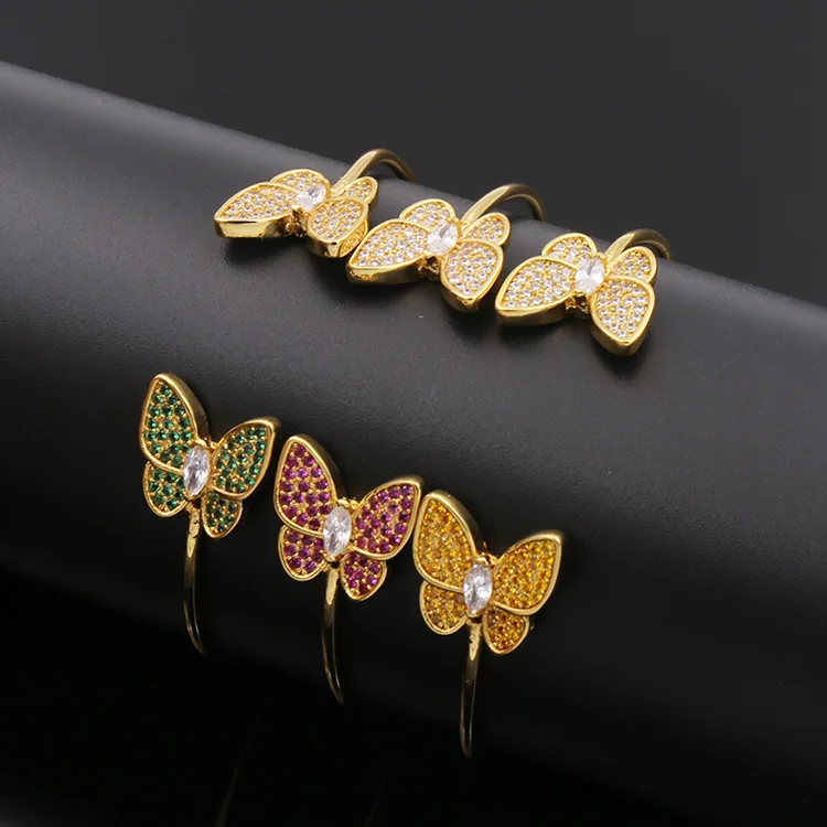 Роскошные брендовые новые дизайнерские AAA Циркон CZ кубические циркониевые амулеты Браслеты с бабочками для женщин женские bijou