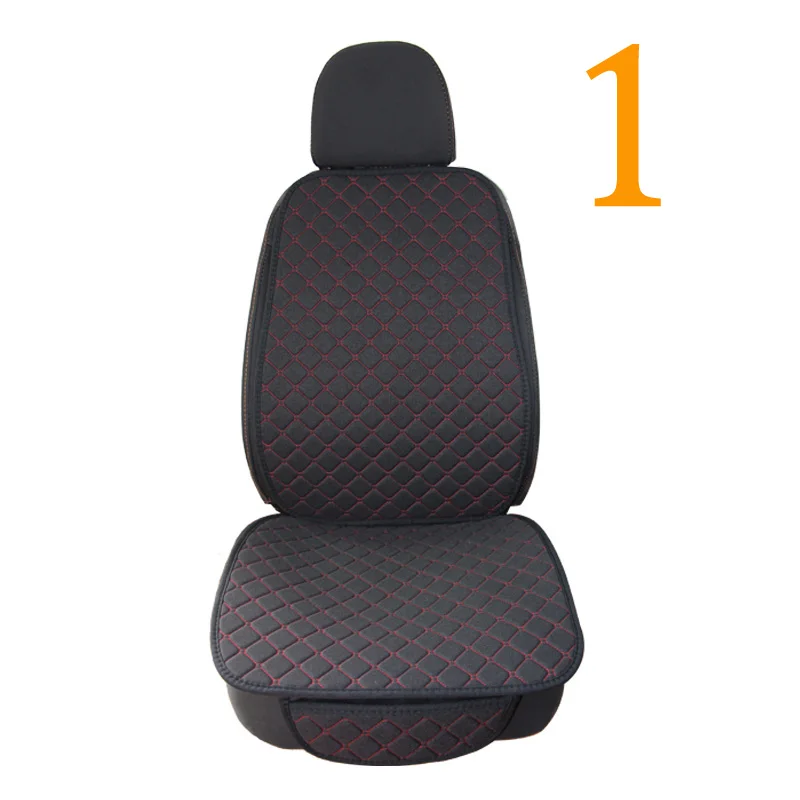 1 pcs black with red 1 шт. Лен сиденья протектор спереди Подушка для спины Pad коврики со спинкой для Авто автомобильной интерьер грузовик внедорожник или Ван - Название цвета: 1 pcs black with red