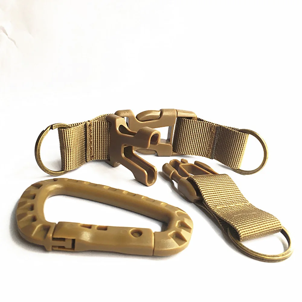 

2Pcs Military Camping Tactical Backpack Carabiner Webbing Buckle Carabiner for Keys Climbing Carabiner Clip Hook